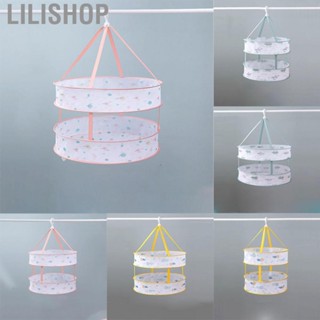 Lilishop Double Layer Foldable Hanging Dryer  Multifunctional Indoor Clothes Drying Net with Wall