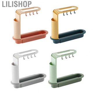 Lilishop Sink Rack Novel Plastic Double Layer Retractable Storage Drain Sink Holder for Kitchen