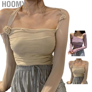 Hoomy Long Sleeve Top  Casual Women Mesh T Shirt Ruched  for Summer for Lady