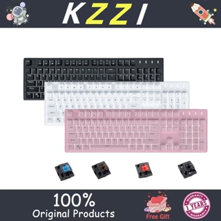 Kzzi K104 คีย์บอร์ดเมคคานิคอล แบบมีสาย PBT ปุ่มกดใส