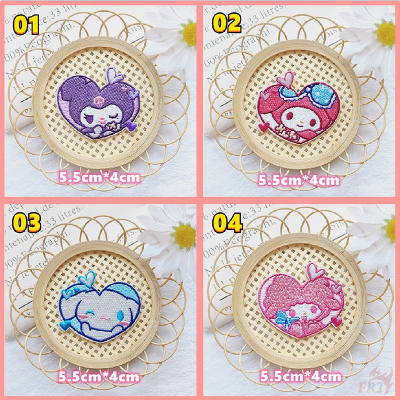 ☸ แผ่นสติกเกอร์ ลาย Hello Kitty Cinnamoroll Melody Kuromi Pom Pom Purin Pochacco มีกาวในตัว สําหรับติดตกแต่ง ☸ แผ่นแพทช์รีดติดเสื้อ สําหรับตกแต่งเสื้อผ้า กระเป๋า DIY 1 ชิ้น
