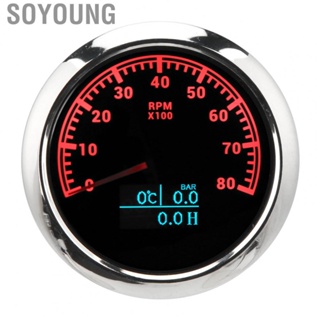 Soyoung Tachometer Gauge DC 9-32V  Fog Glass Engine Tachometer 85mm for Boat