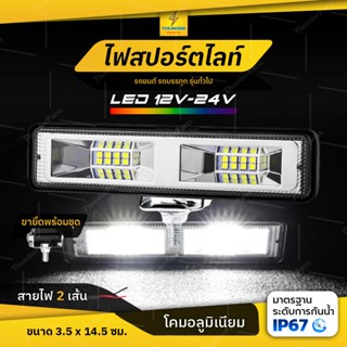 1ชิ้น ไฟสีขาวสว่างมาก ไฟสปอร์ตไลท์ LED 12V-24V รถบรรทุก รถยนต์ รถมอเตอร์ไซค์ ไฟหน้ารถออฟโรด ไฟท้าย (Slimflash)