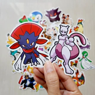 สติ๊กเกอร์ การ์ตูน Pokemon โปเกมอน ปิกาจู ตัวใหญ่ ติดแน่น กันน้ำ (50ชิ้น) sticker