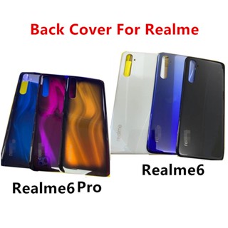 ฝาครอบแบตเตอรี่กระจก ด้านหลัง และโลโก้ สําหรับ Realme 6 Pro Realme6