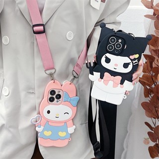 เคสโทรศัพท์มือถือ ยางซิลิโคนนิ่ม ลายการ์ตูนคุโรมิ พร้อมสายคล้อง แฟชั่น สําหรับ Redmi 6A 7 7A 8 8A 8T 9T 9 9A 9C 10 10X 10C NOTE 12 11 10 10S 9S 9 8 7 Pro 10T 11T