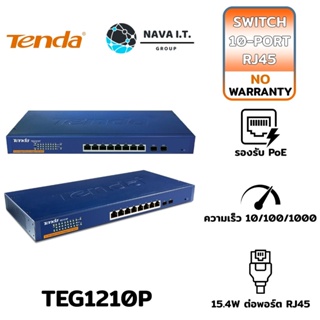 COINSคืน15%⚡FB9JMZV6⚡ (721) TENDA TEG1210P 10-PORT GIGABIT ETHERNET INTELLIGENT POE SWITCH REVIEW