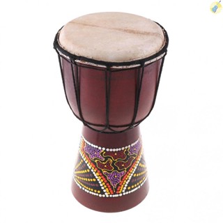 พร้อมส่ง กลองไม้แอฟริกัน Djembe แกะสลักด้วยมือ 6 นิ้ว