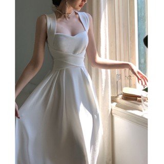 Niche Design High-end Temperament Pure Desire Style Sling Dress Summer New Fashion Super Fairy Mid-length Dress for Women