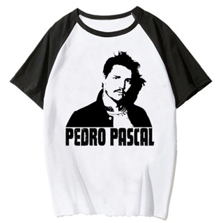 เสื้อยืด ลายการ์ตูนมังงะ Pedro Pascal สไตล์ญี่ปุ่น ฮาราจูกุ สตรีท สําหรับผู้หญิง