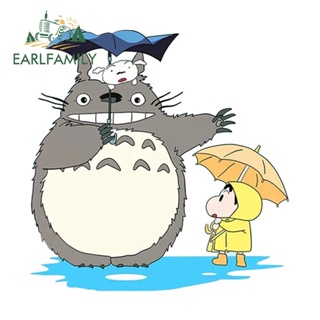 Earlfamily สติกเกอร์ไวนิล ป้องกันรอยขีดข่วน ลาย Totoro ขนาด 13 ซม. x 12.8 ซม. สําหรับติดตกแต่งกระจกรถยนต์