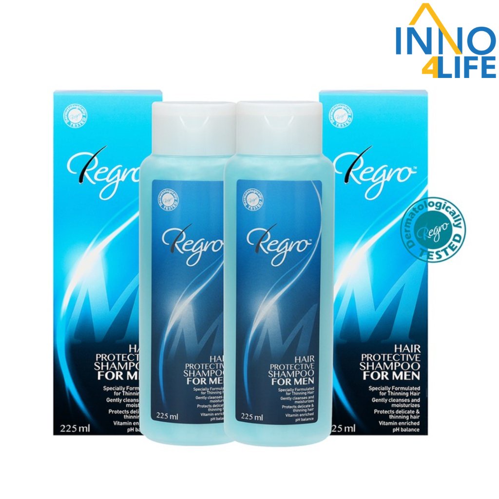 (แพค 2 กล่อง)Regro Shampoo for Men แชมพูสำหรับผู้ชาย 225 ml. [inno]