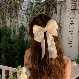Cream Sweet Mesh Bow Hairpin Super Immortal Top Clip Back Head Clip Hairpin 2023 Spring Clip