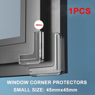 เทป PVC นิ่ม ป้องกันมุมหน้าต่าง ขนาดเล็ก 45 มม. x 45 มม. และเทปสองด้าน เพื่อความปลอดภัยของเด็ก และป้องกันการชนกัน 1 ชิ้น ต่อชุด