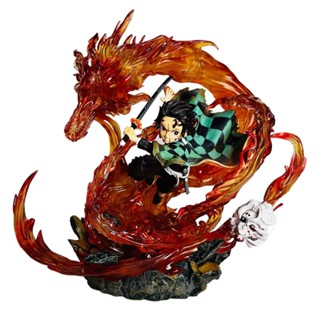 Spot Demon Killer Kimetsu No Yaiba anime statue model GK Kamado Tanjirou Hinokami shenle character 30cm statue collection toy statue