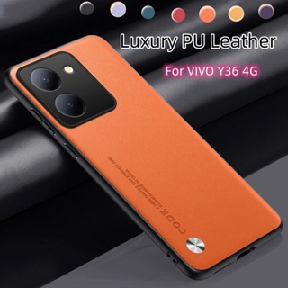 YDCG Luxury Plain Skin Leather Case For Vivo Y36 6.64" 4G 5G Shockproof Protect Back Cover For V27 V2231 V2246 V 27 27v Pro V2230