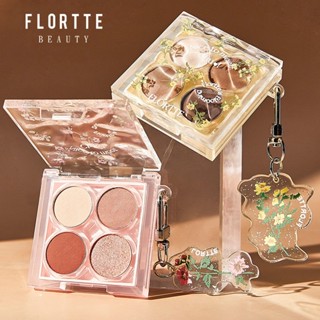 Flortte Flortte Flortte First Kiss Bobo พาเลตต์อายแชโดว์ สี่สี เนื้อแมตต์ ลายดอกไม้ สไตล์โลลิียโบโบ้