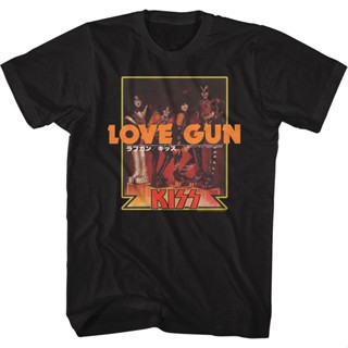 เสื้อยืด พิมพ์ลายโปสเตอร์ Love Gun KISS สไตล์ญี่ปุ่น