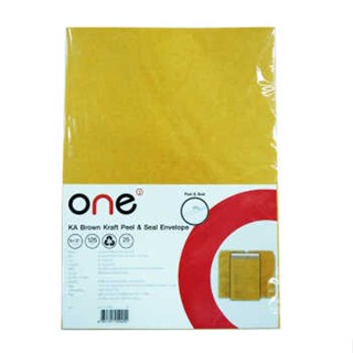 ONE ซองเอกสารสีน้ำตาล กระดาษคราฟท์ KA ขนาด 9 x 12 3/4 นิ้ว แถบกาวซิลิคอน แพ็ค 25 ซอง