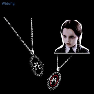 Widefig สร้อยคอ จี้สัญลักษณ์ครอบครัว Morticia W M สไตล์โกธิค ของขวัญวันพุธ เครื่องประดับ สําหรับปาร์ตี้ฮาโลวีน