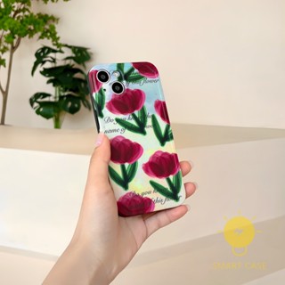 For เคสไอโฟน 14 Pro Max [Oil Painting Flower Matte] เคส Phone Case For iPhone 14 Pro Max Plus 13 12 Mini 11 X XS Max XR SE 8 7 For เคสไอโฟน11 Ins Korean Style Retro Classic Couple Shockproof Protective TPU Cover Shell