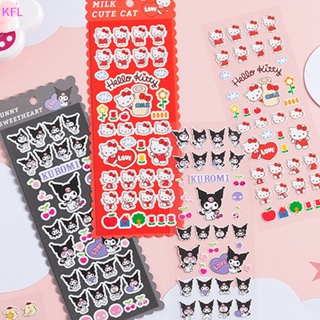 (KFL) ขายดี สติกเกอร์ใส ลายการ์ตูน Hello Kitty สีบรอนซ์ สําหรับตกแต่งสมุดภาพ สมุดภาพ DIY 1 แพ็ก