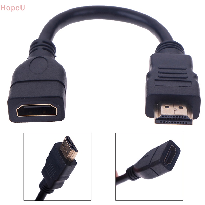 [HopeU] สายเคเบิลต่อขยาย HDMI ตัวผู้ เป็นตัวเมีย ขนาด 15 ซม. 30 ซม. 1 ชิ้น