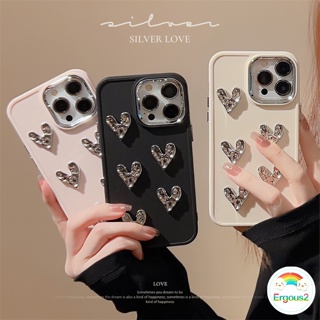 เคสโทรศัพท์มือถือแบบนิ่ม กันกระแทก กันรอยกล้อง ลายหัวใจ หรูหรา สําหรับ iPhone 14 13 12 11 Pro Max X Xr Xs Max 8 7 6 6s Plus SE