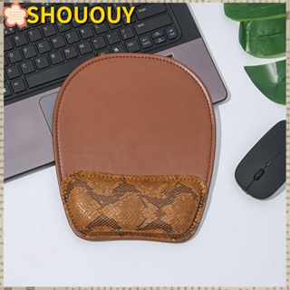 SHOUOUY แผ่นรองเมาส์ ฟองน้ํา หนัง PU นิ่ม หนา ตามหลักสรีรศาสตร์ กันลื่น