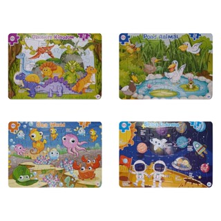 Jigsaw Puzzle ตัวต่อจิ๊กซอว์ 28 ชิ้น ขนาด M Cartoon Tray Toy Board Variant ภาพการ์ตูนพร้อมถาดรอง ของเล่นฝึกทักษะสำหรั...