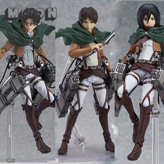 โมเดลฟิกเกอร์ PVC รูปอนิเมะ Attack on Titan Levi Mikasa Eren Ackerman ของเล่นสําหรับเด็ก และผู้ใหญ่