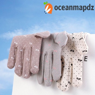 OCEANMAPDZ ถุงมือผ้าฝ้าย ป้องกันรังสียูวี ลายจุด เหมาะกับฤดูร้อน สําหรับผู้หญิง