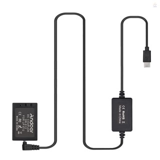 Andoer PD สายเคเบิล USB Type-C เป็นแบตเตอรี่ดัมมี่ DR-E12 DC Coupler LP-E12 แบบเปลี่ยน สําหรับกล้อง EOS M2 M10 M50 M100 M200