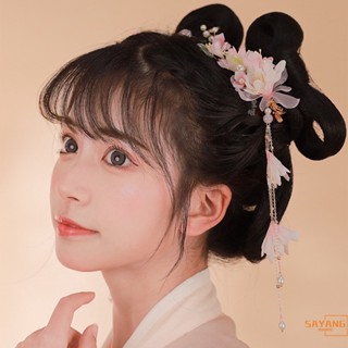 กิ๊บติดผม ผ้าโพกศีรษะ แฮนด์เมด ลายดอกไม้ สีชมพู สําหรับเด็กผู้หญิง มี 2 ชิ้น