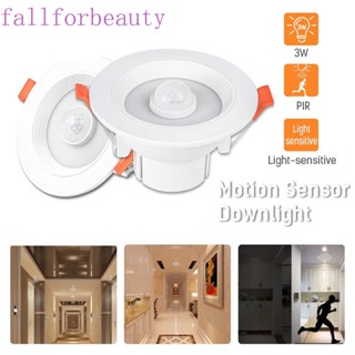 FALLFORBEAUTY โคมไฟดาวน์ไลท์ LED 220V PIR เซนเซอร์จับการเคลื่อนไหว สําหรับห้องครัว ห้องน้ํา ในร่ม