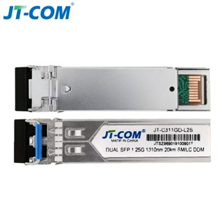 Jt-com โมดูลไฟเบอร์ออปติก 1.25G Mini Gbic Single Mode duplex SFP module LC เข้ากันได้กับ SFP Cisco Mikrotik Switch GLC-LH-SM 20 40 80 120KM