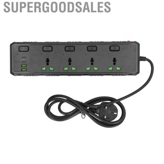 Supergoodsales Power Strip  DC 5V 3.1A USB Output Wide Application UK Plug 110‑265V 8 in 1 Design Home Receptacle for Office