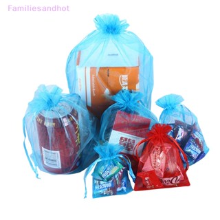 Familiesandhot&gt; 100 ชิ้น / ล็อต ถุงออร์แกนซ่า ที่มีสีสัน 10x12 ซม. / 10x15 ซม. / 13x18 ซม. ถุงบรรจุภัณฑ์ เครื่องประดับ งานแต่งงาน ของขวัญ ถุงเก็บหูรูดอย่างดี