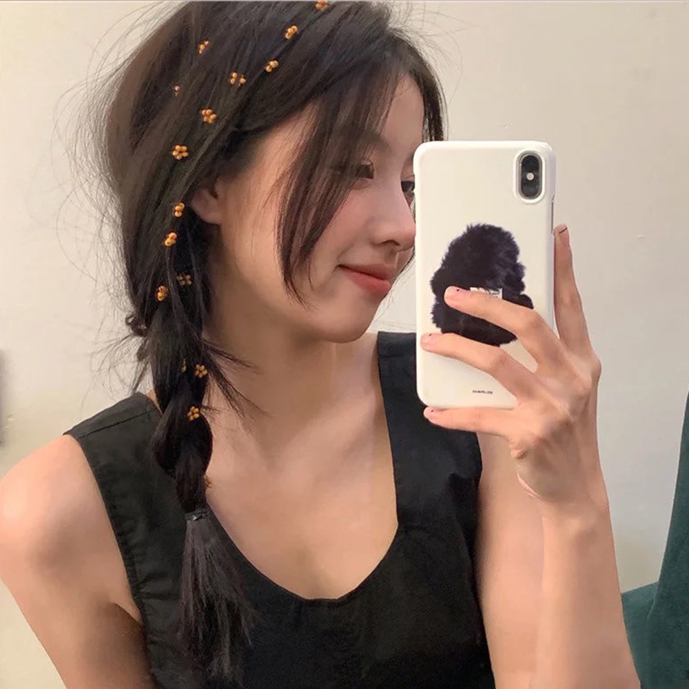 กิ๊บติดผมเรซิ่น ประดับไข่มุกเทียม คริสตัล รูปดอกพลัม ขนาดเล็ก น่ารัก มองไม่เห็น เครื่องประดับ สําหรับผู้หญิง