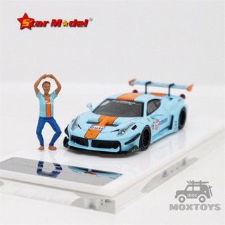 โมเดลดาว 1:64 LBWK LB-Silhouette WORKS 458 GT Gulf #4 โมเดลรถยนต์ Diecast พร้อมฟิกเกอร์