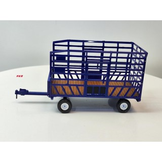 พร้อมส่ง โมเดลรถยนต์ 1: 64 in Farm Series 2-Bale Throw Wagon Big Bundle สีฟ้า