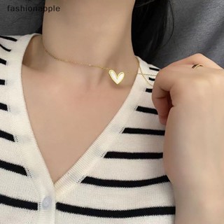 [fashionapple] Ins เปลือกหอย หัวใจ จี้สร้อยคอ สีทอง เรียบง่าย กระดูกไหปลาร้า โซ่ สร้อยคอ สําหรับผู้หญิง แฟชั่นผู้หญิง เครื่องประดับ ของขวัญใหม่ พร้อมส่ง