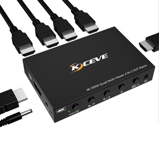 4x1 HDMI-Multiviewer เข้ากันได้กับ 1080P Quad Screen Real Time Multiviewer HDMI Splitter Switch พร้อมรีโมทคอนโทรล US / EU Plug (อุปกรณ์เสริม)