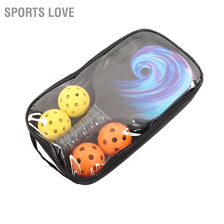 Sports Love Pickleball Paddles Set ชุดไม้ พร้อม 2 ไม้ 4 ลูกสำหรับฝึกซ้อมการแข่งขันในร่มกลางแจ้ง