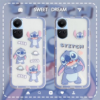 ใหม่ เคสโทรศัพท์มือถือแบบนิ่ม ใส กันกระแทก ลายการ์ตูน Stitch น่ารัก แฟชั่น สําหรับ Oppo Reno10 Pro Reno 10 Pro+ 5G 2023 Reno10Pro Reno10 Pro+