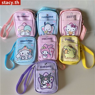 【ในการจัดส่ง】กระเป๋าสะพายเด็กลายการ์ตูนญี่ปุ่น Pacha Dog Girly Heart Goes Out กระเป๋าใส่กุญแจโทรศัพท์มือถือกระเป๋าหนัง Pu Messenger Bag