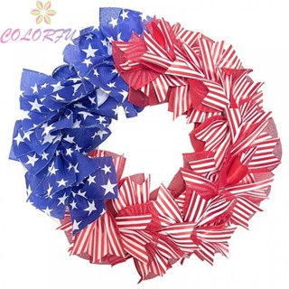 【COLORFUL】Independence Wreath Wreath With Red Birthday Gift Blue Bridal Shower Gift