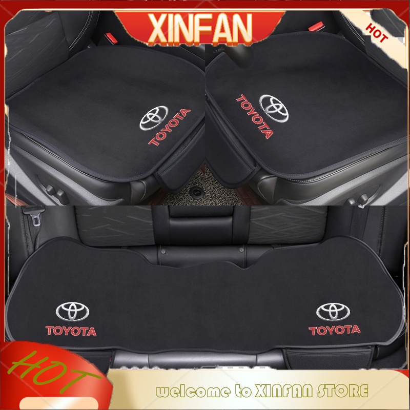 Xinfan ผ้าคลุมเบาะรถยนต์ สําหรับ TOYOTA Plush Seat Cushion Set กันลื่น เบาะนุ่ม พร้อมช่องเก็บของ