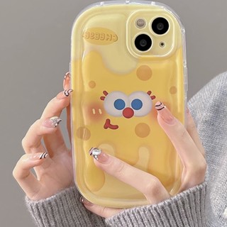 เคสโทรศัพท์มือถือ TPU กันกระแทก ลายการ์ตูนชีสน่ารัก สีเหลือง สําหรับ Iphone 11 14 13 12 Pro Max AirPods 1 2 3 Pro