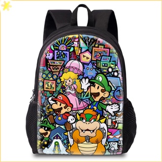 [LBE] Cartoon Super Mario Comics Backpack นักเรียนประถมและมัธยมต้นกระเป๋านักเรียนความจุขนาดใหญ่ชายและหญิง